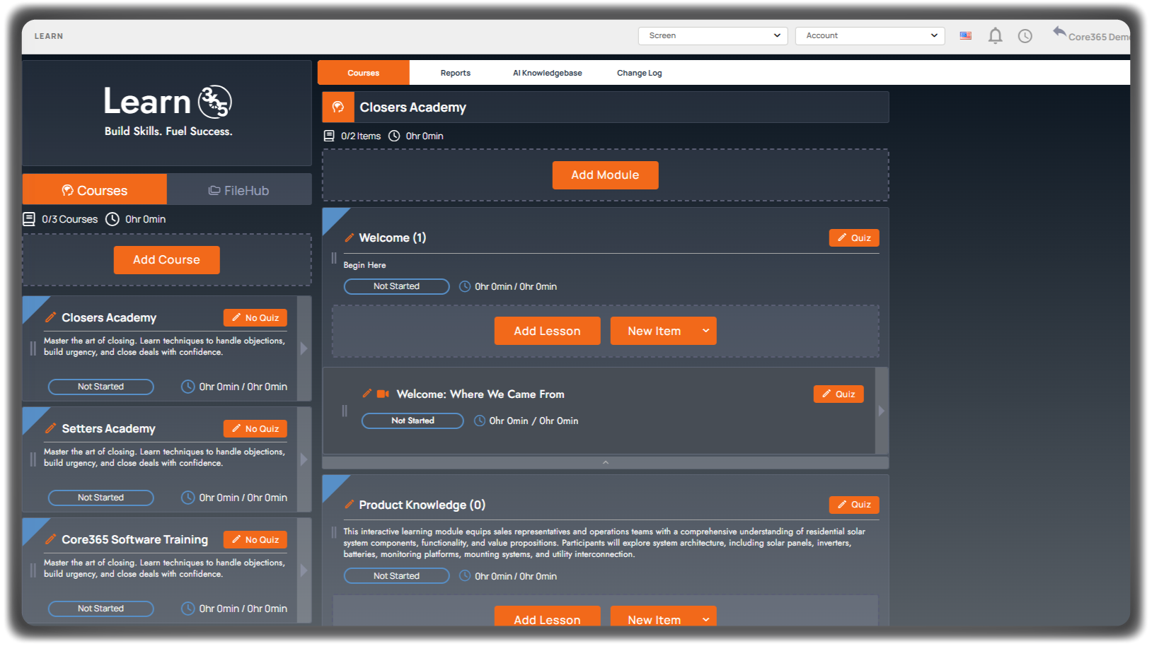 Centralized Learning & Knowledge Hub